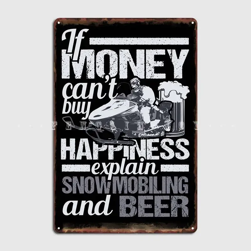 Snowmobiling And Beer Metal Plaque Poster Plaques Cave Pub Customize Cinema Garage Tin Sign Poster