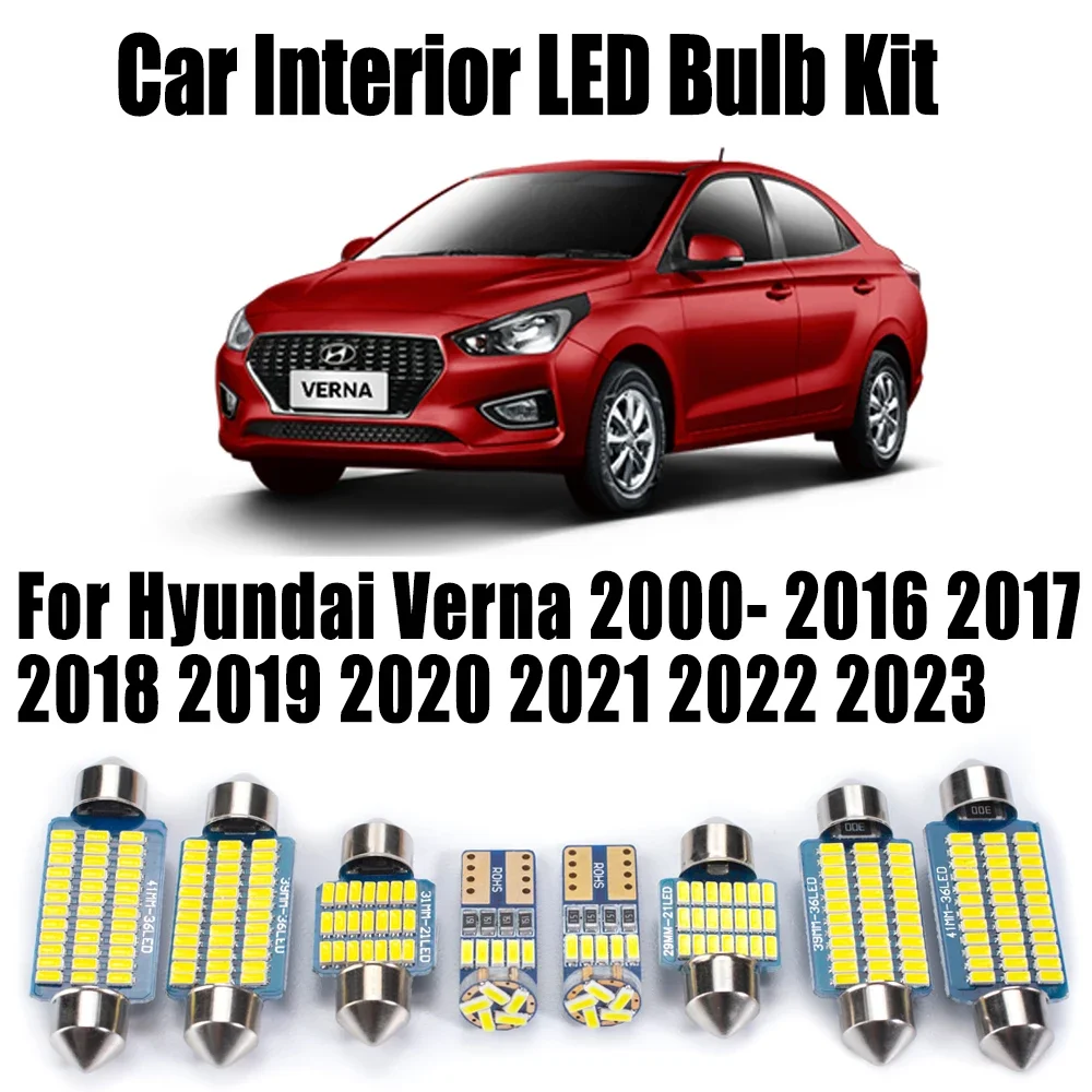 Canbus For Hyundai Verna 2000- 2021 2022 2023 Car Accessories Vehicle LED Interior Map Dome Trunk Light License Plate Bulb Kit