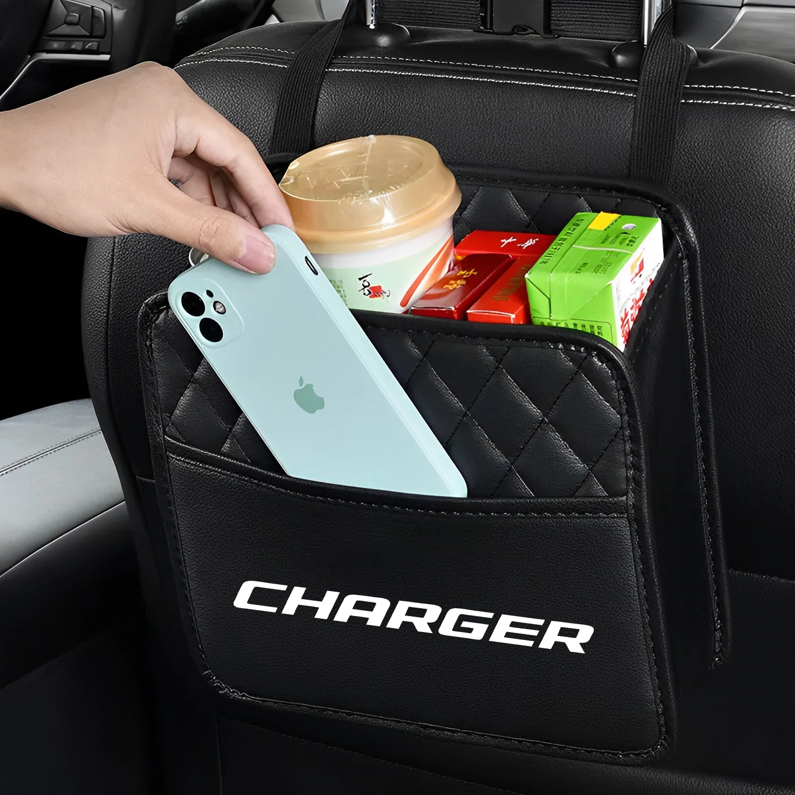 Car multi-functional storage bag seat back storage bag For Dodge Charger 2005 2006 - 2019 2020 2021 2022 Car Accessories