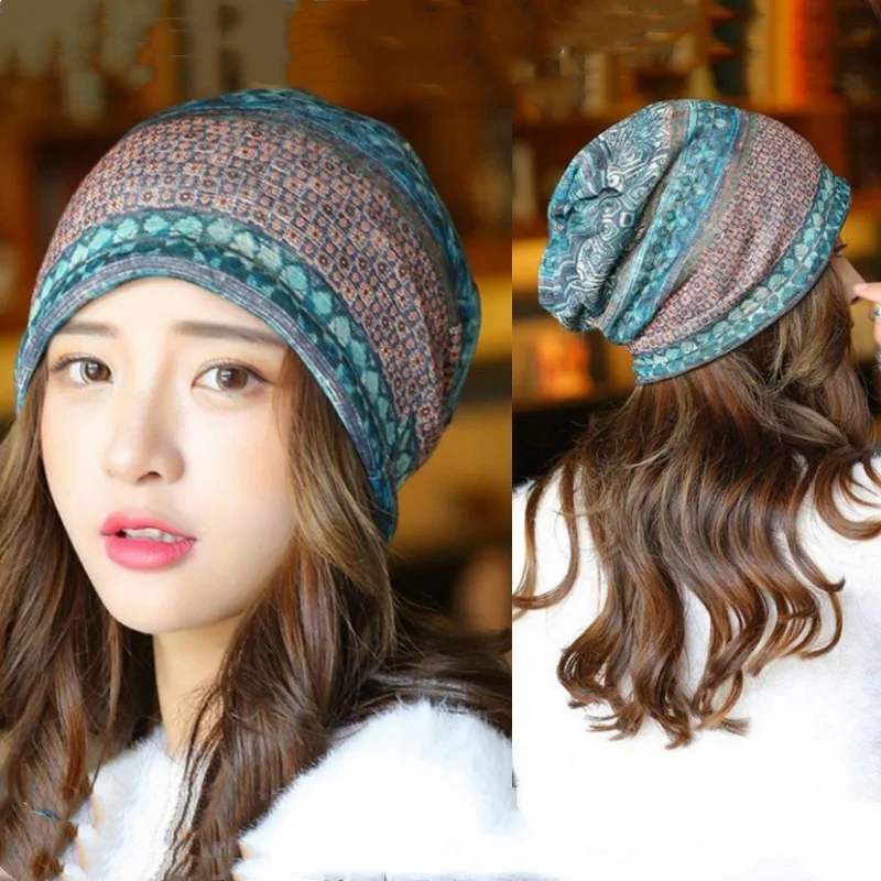 Multi-usage femmes imprimé enveloppement cou écharpe casquettes cyclisme sport Bandana bandeau chapeaux masque facial Turban pull bonnets chapeau