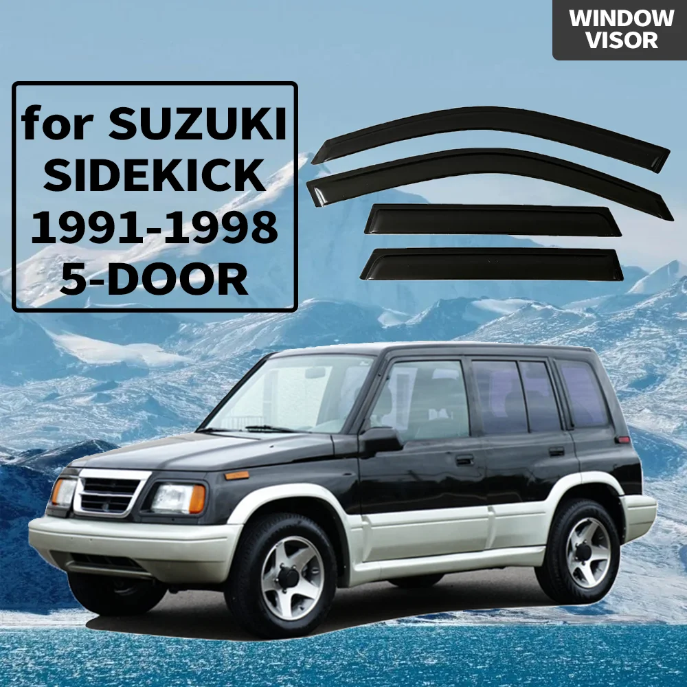 

For SUZUKI SIDEKICK 1991-1998 5-DOOR Wind Deflectors Rain Guards Door Visor Vent Shades Window Visor