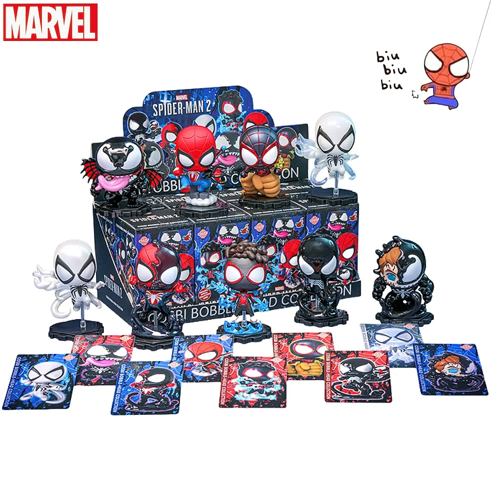 New Marvel Spider-Man 2 Peter Parker Venom Cosbi Bobble-Head Figures Blind Box Exclusive Collect Model Toys Kids Birthday Gifts