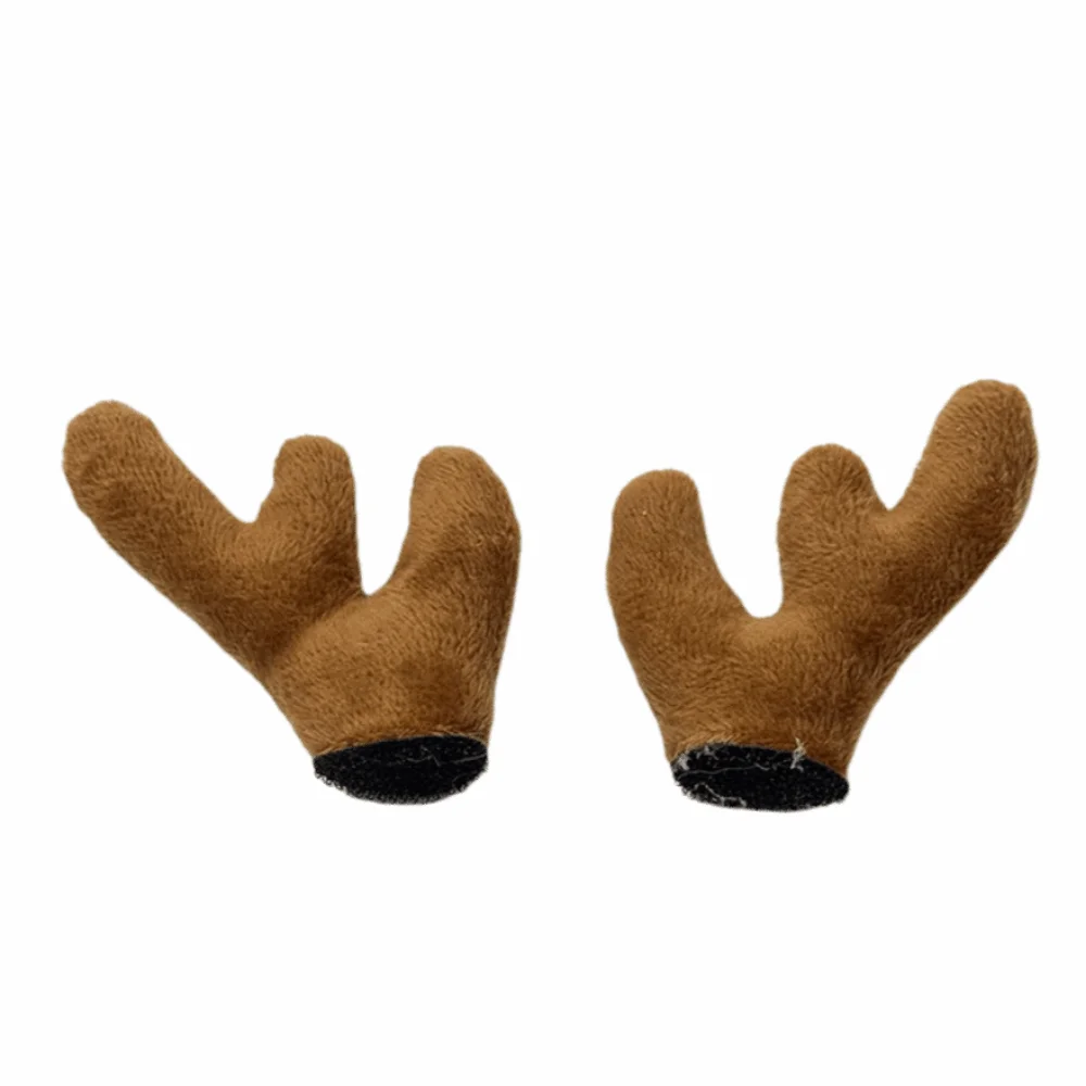 Creative Motorcycle Helmet Decoration Self-adhesive 3D Christmas Antlers Helmet Decor Plush Embossing Cute