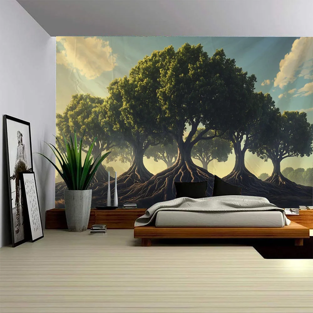 Tree of Life tapestry home wall decoration poster Bohemian style lightweight polyester fiber sofa bed sheet picnic tablecloth