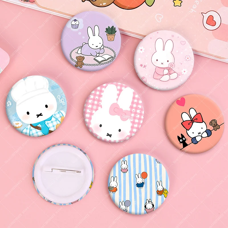1/5/10PCS Cartoon Rabbit Miffys Kids Cute Brooches Anime Fashion Pins Girl Backpack Bag Decor Ornament Creative Badge Gifts 2026