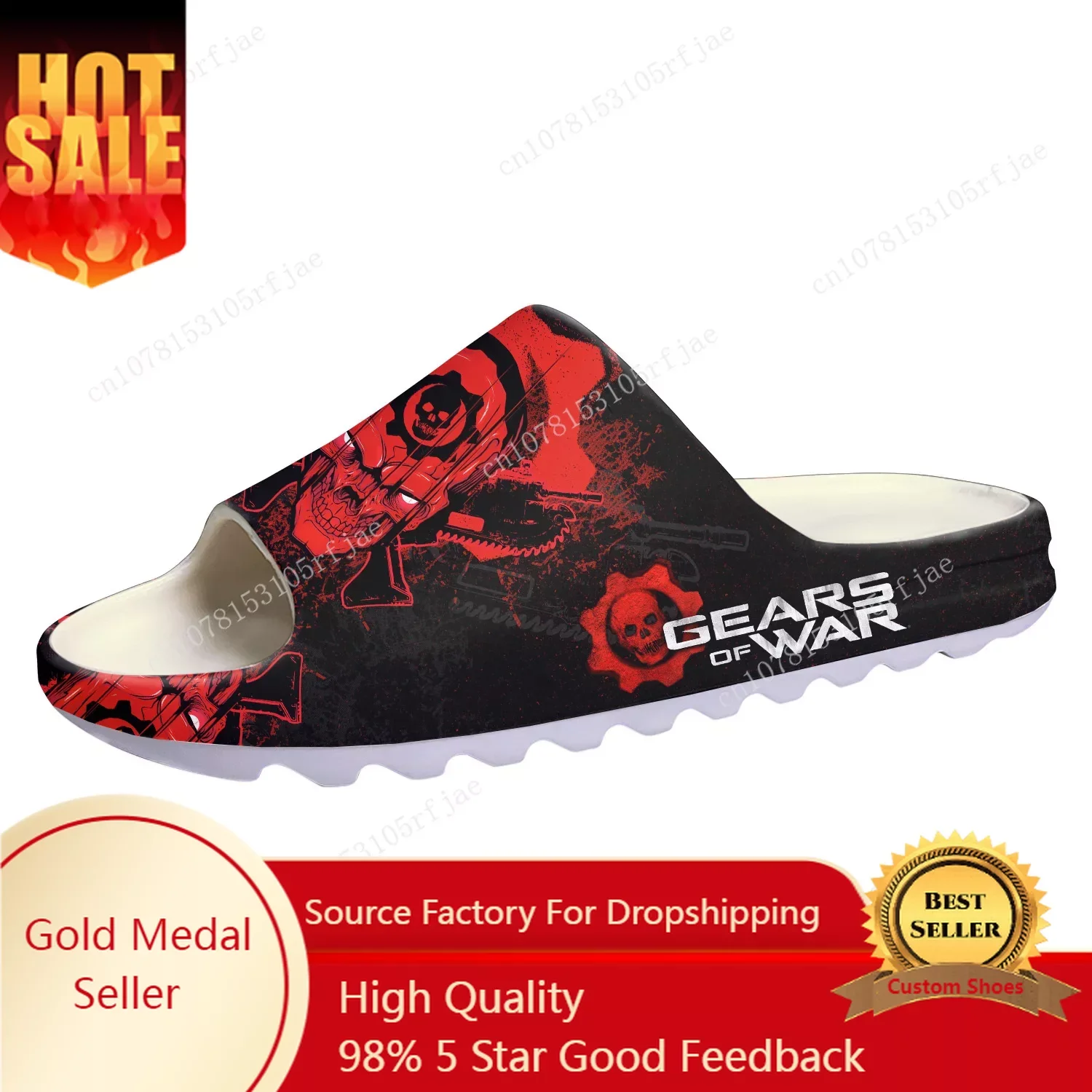 

G-Gears O-Of W-War Soft Sole Sllipers Hot Cartoon Game Mens Women Teenager Home Clogs Fashion Custom Water Shoes on Shit Sandals