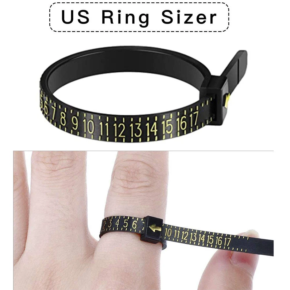 Ring Ruler Measurer Finger Coil Ring Sizing Tool UK Size US Size Measurements Ring Sizer Accessory Insert Guard Tightener Tools