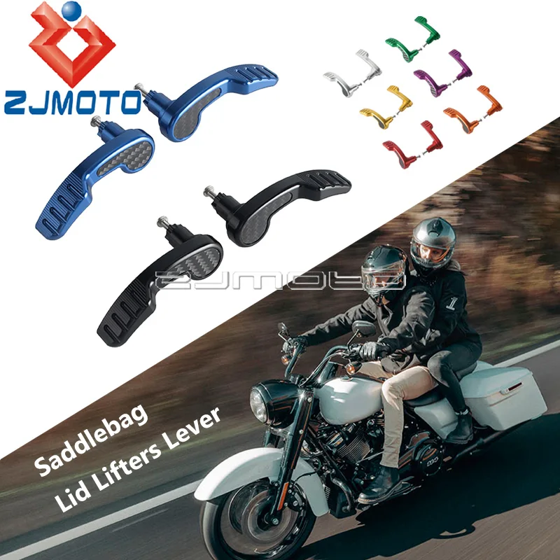 

Upper Mount Saddlebag Lid Lifters Lever 8 Color Options Carbon Fiber Latch Kit For Harley Road King Special FLHRXS 2017-2024