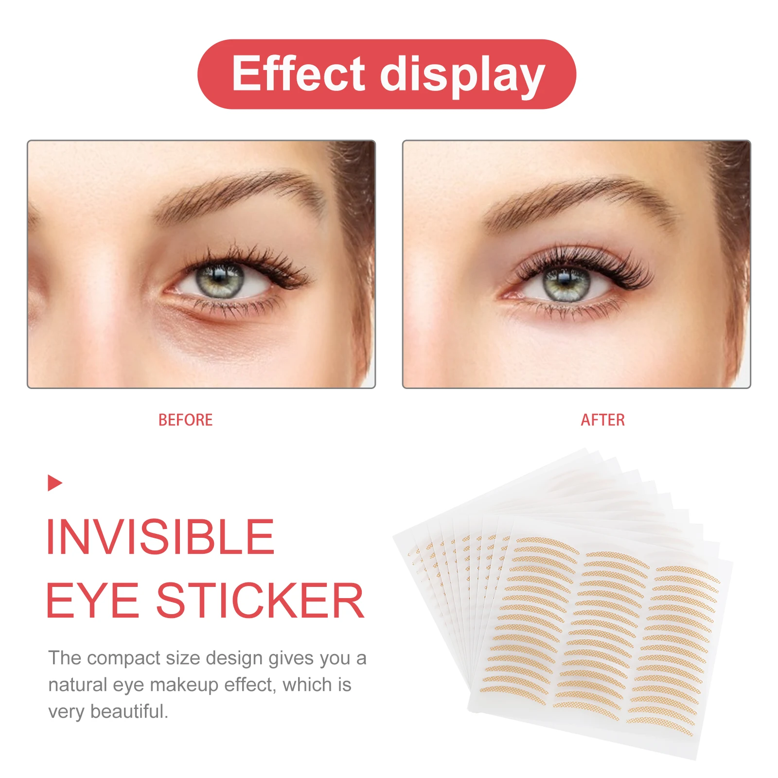 3 Set Nastro invisibile per doppia palpebra Strisce per sollevamento palpebre traspiranti impermeabili per le donne Kit di forniture per il trucco degli occhi Strumenti cosmetici