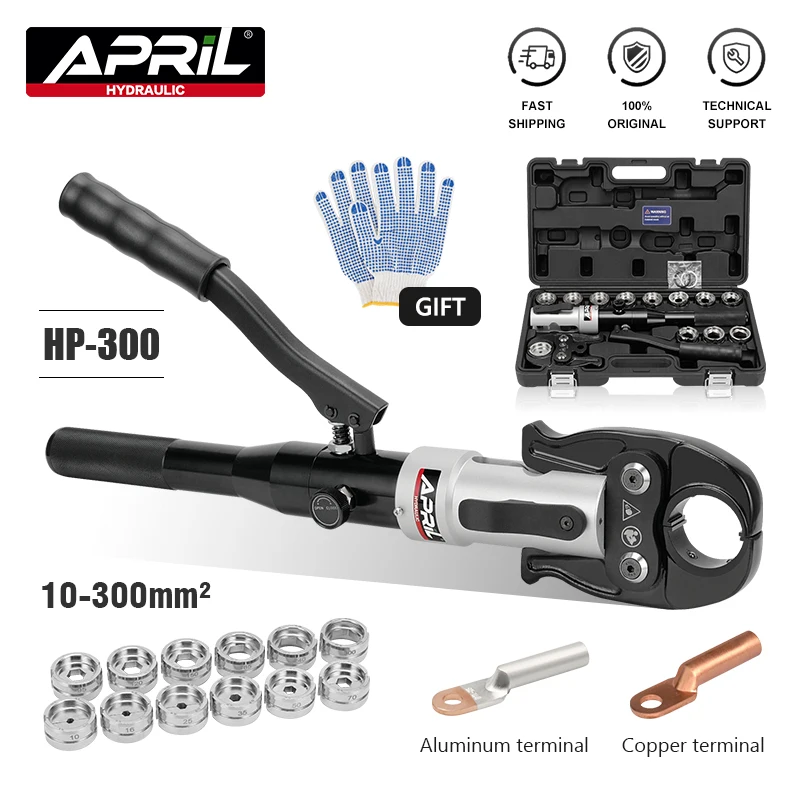 HP-300 Hydraulic Crimping Tool with Crimping Range from 10-300mm² Hydraulic Press Copper Aluminum Terminal