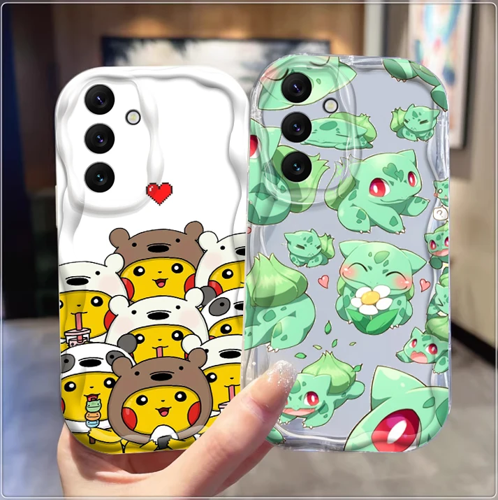 Bulbasaur Pikachu Pokémon For Samsung A55 A54 A53 A52 A35 A34 A33 A32 A25 A24 A23 A22 A21S A15 A13 A14 5G Wave Oil Cover