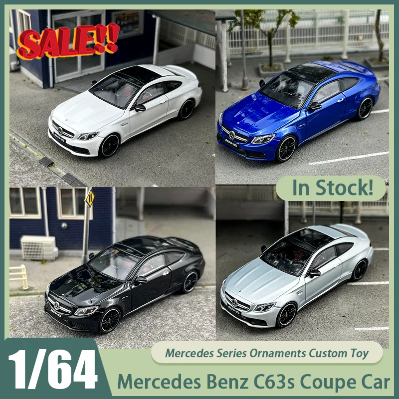 

Новая в наличии модель Howie 1:64 Mercedes Benz C63s Coupe, модель автомобиля из сплава, миниатюрные литые под давлением украшения серии Mercedes, игрушки на заказ