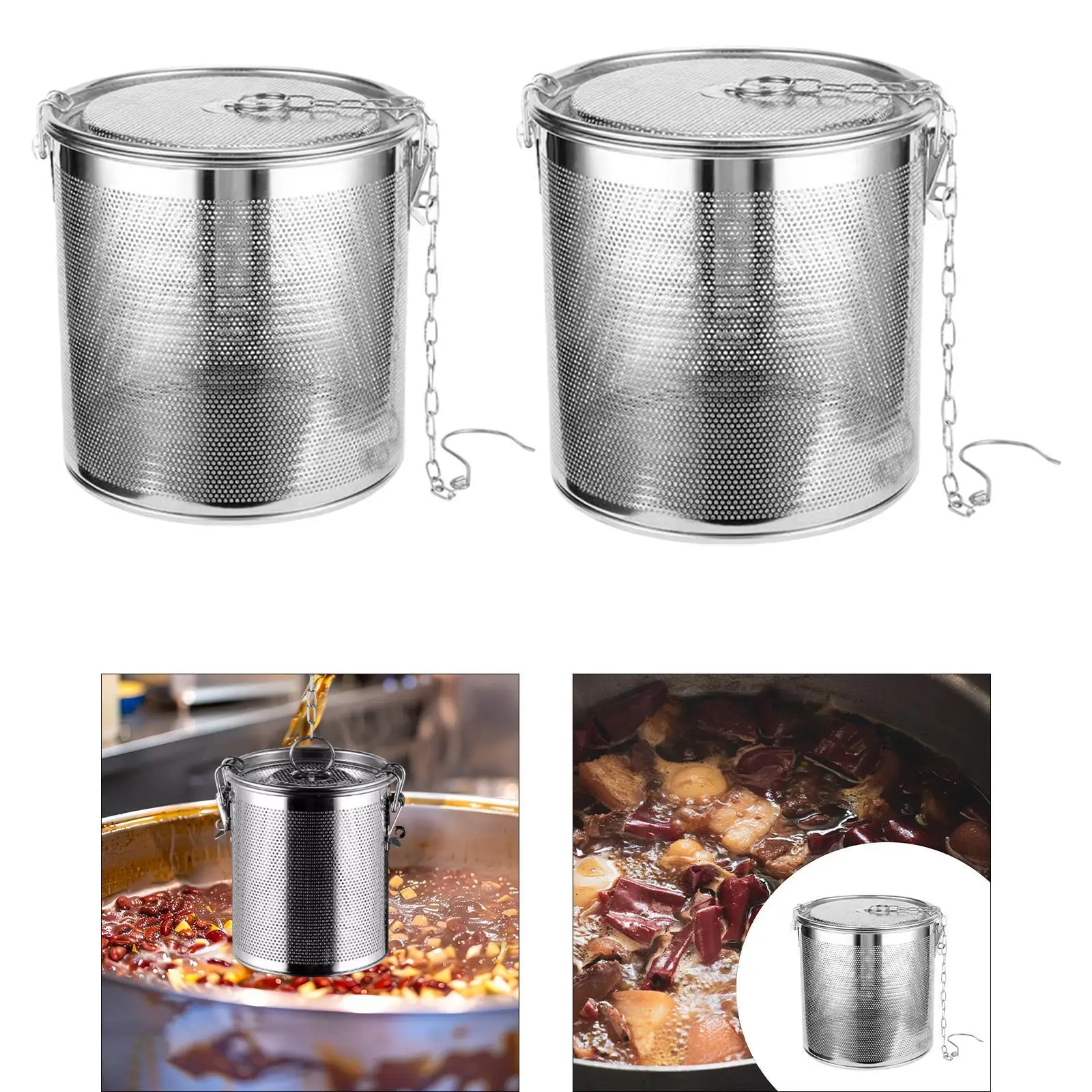 

Фильтр для заваривания приправ с цепным крючком для листового чая, крутая посуда для чая, фильтр для специй, ситечко для приправ из нержавеющей стали