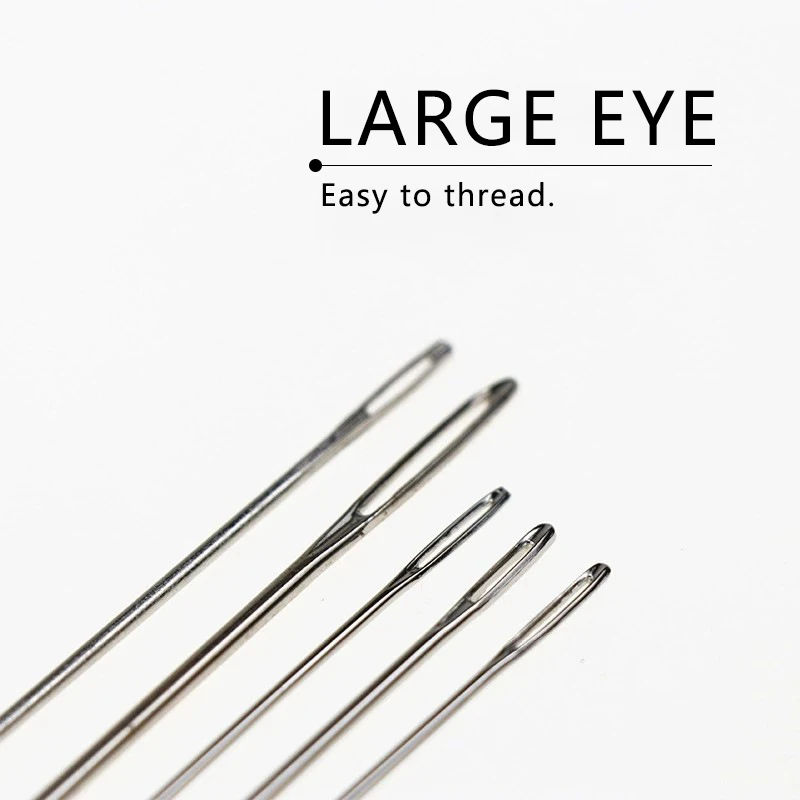 100Pcs/Lot Large Eye Needles Stainless Steel Hand Sewing Pins Home Tools DIY Sewing Crafts Household Sewing Accessories