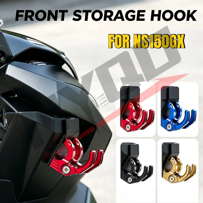 Motorcycle Front Folding Hook for  NS150GX, Aluminum Alloy Helmet Hanger, No Drilling Storage Hook Modification Accessories