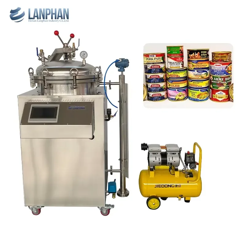 75L 100L 150L 200L Automatic Back Pressure Steam Autoclave for Food Sterilization with External Air Compressor
