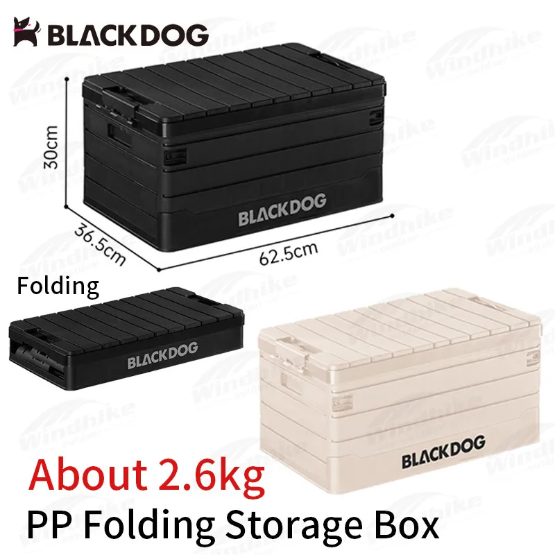 

Naturehike-BLACKDOG 60L Folding Storage Box 2.6Kg Ultralight Outdoor Camping PP Picnic Car Box Table Top Bearing Weight 20Kg