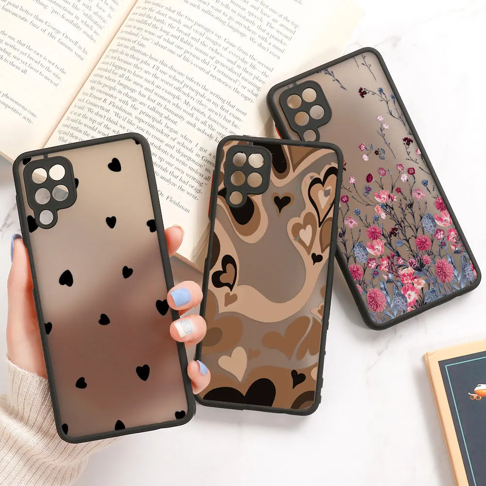 Flower Case For Samsung A12 Cases Galaxy A54 A34 S22 Ultra A51 A53 5G A33 S23  S21 S20 Fe A70 A72 A32 A50 A 12 Hard Cover Funda