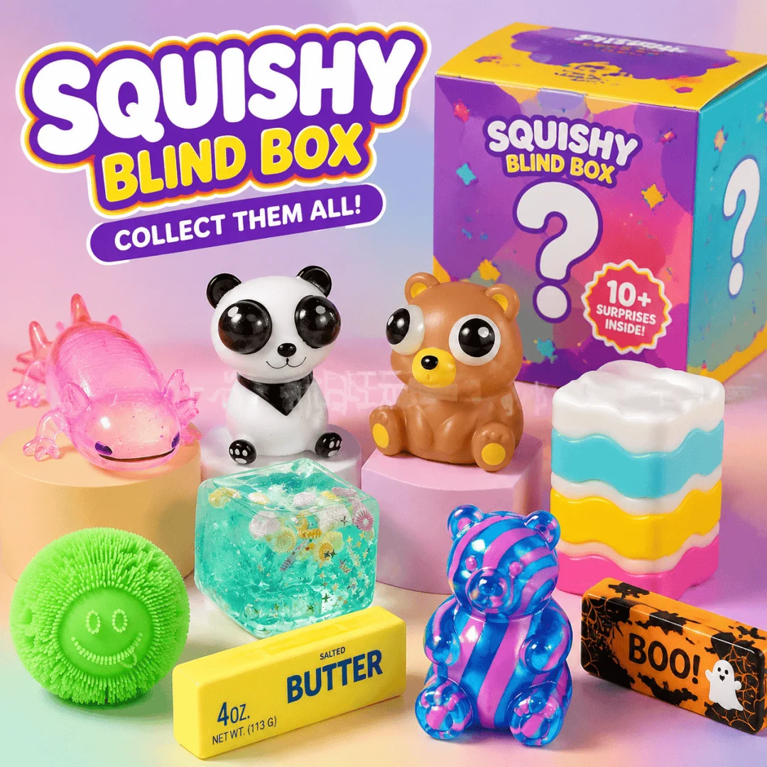 Sammlerstück Überraschungs-Geschenkbox Glitzer Schillernde Katzenpfote Mochi Squishy, Simuliertes Taro-Dessert Fidget-Spielzeug, Taschen-Angstlöser-Gadget