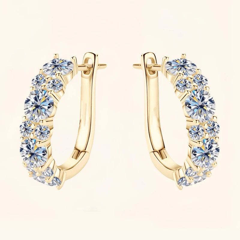 أقراط مويسانيتي من الفضة الإسترليني عيار 925 - بسيطة، أنيقة، كلاسيكية، متعددة الاستخدامات، عالية الجودة، مناسبة لكل من الرجال والنساء #2