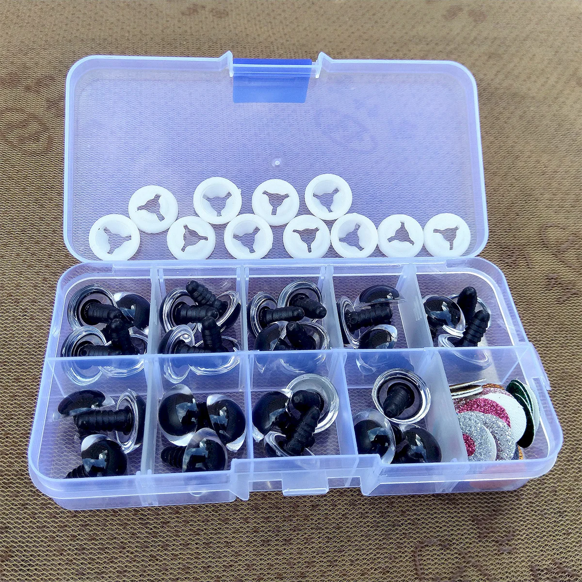 30 stücke 3d Glitter Kunststoff Sicherheit Augen Für Häkeln Spielzeug Amigurumi Handwerk Gefüllte Plüsch Spielzeug Tiere Puppen Machen 10/12/14/16mm – Detail 6