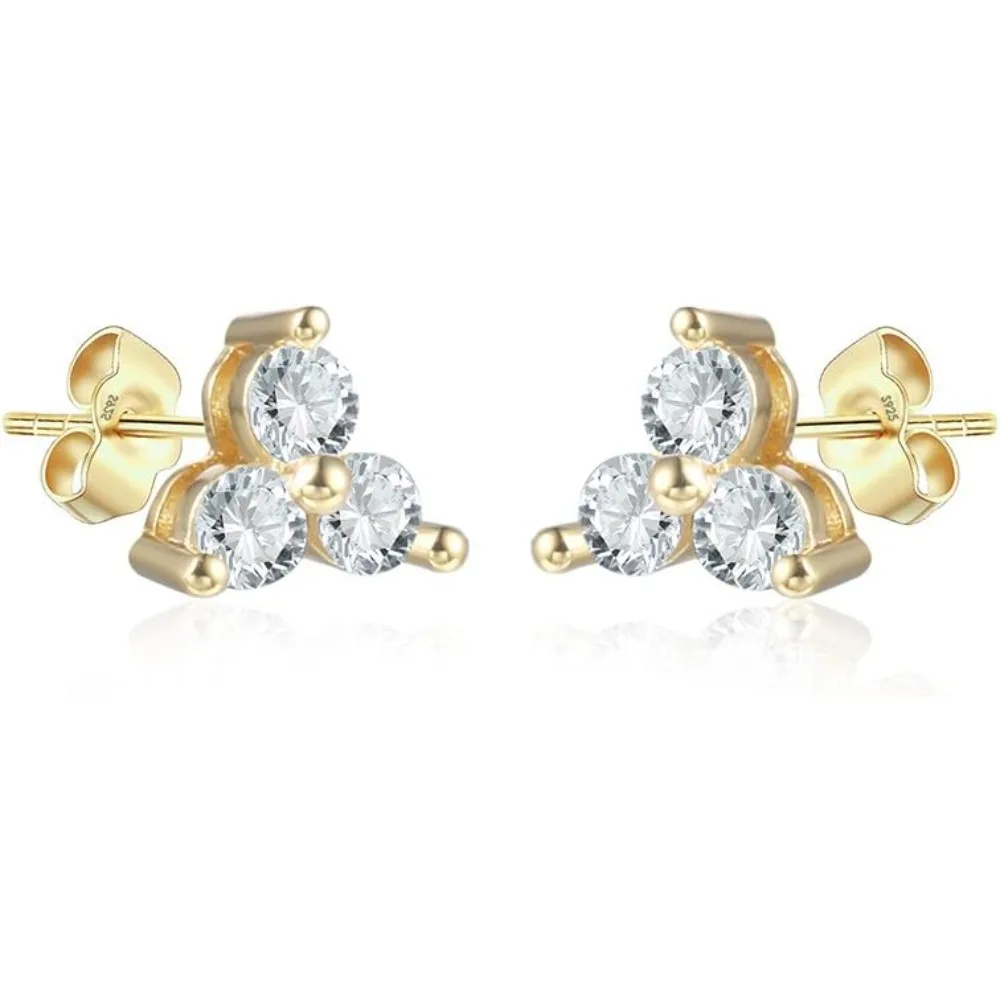 

2pcs All Moissanite Certificada GRA Sterling Silver Stud Earrings 18K Gold Plated Dainty Mini Bar Lightning Bolt Earrings Woman