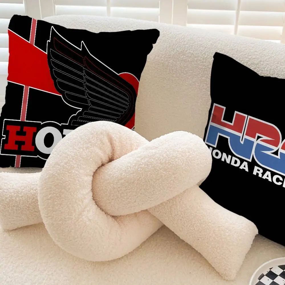 H-HRC H-HONDA Motorcycle Logo 45*45cm Cushion Cover Pillow Cover Decor Pillowcase Home Pillowcase for Couch Pillow