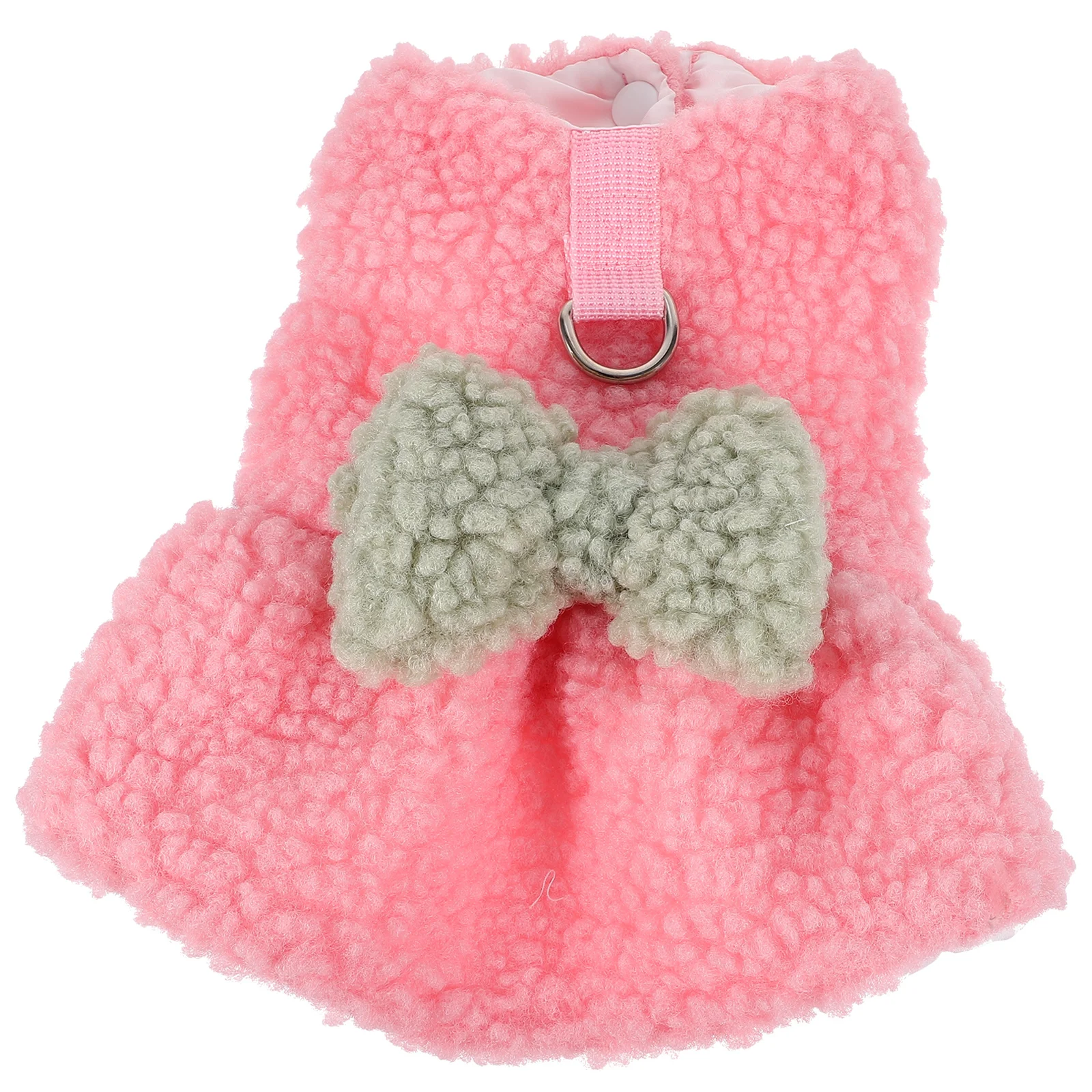 

Pet Clothes Warm Bow Jacket Pink Sweater XS Size Thickened Cozy Puppy Coat Fashionable Pattern Cute Dog Clothes Dog Apparel