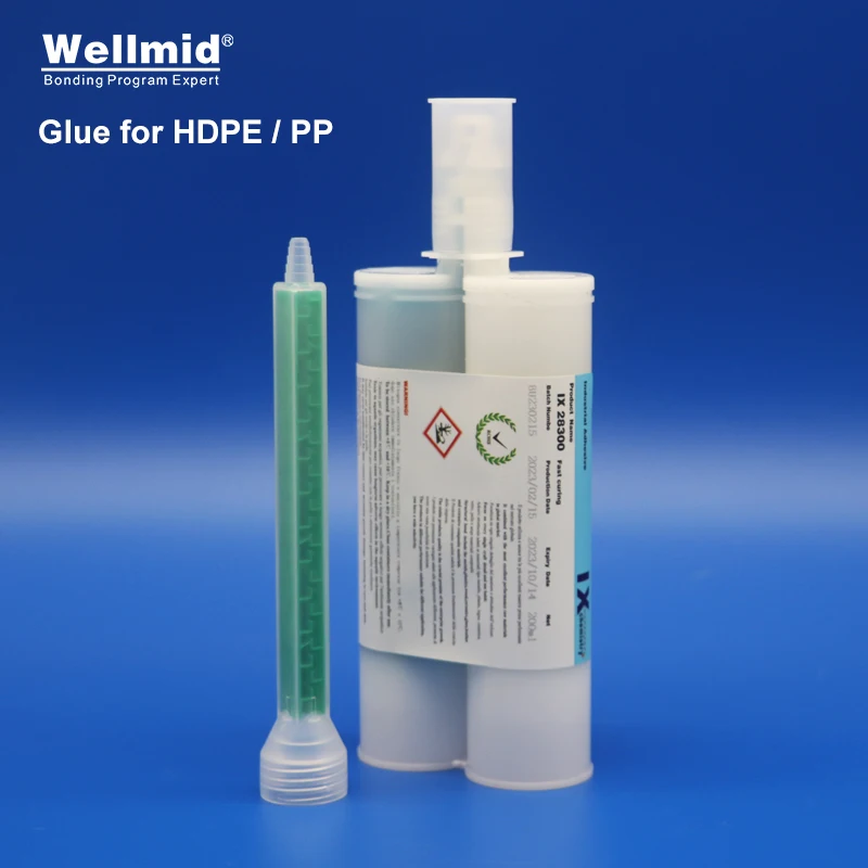 

IX28300 200ml adhesive AB glue for HDPE PP Polypropylene PE Polyethylene hard plastics and metal bonded 2K 1:1 Mixing Dispensing