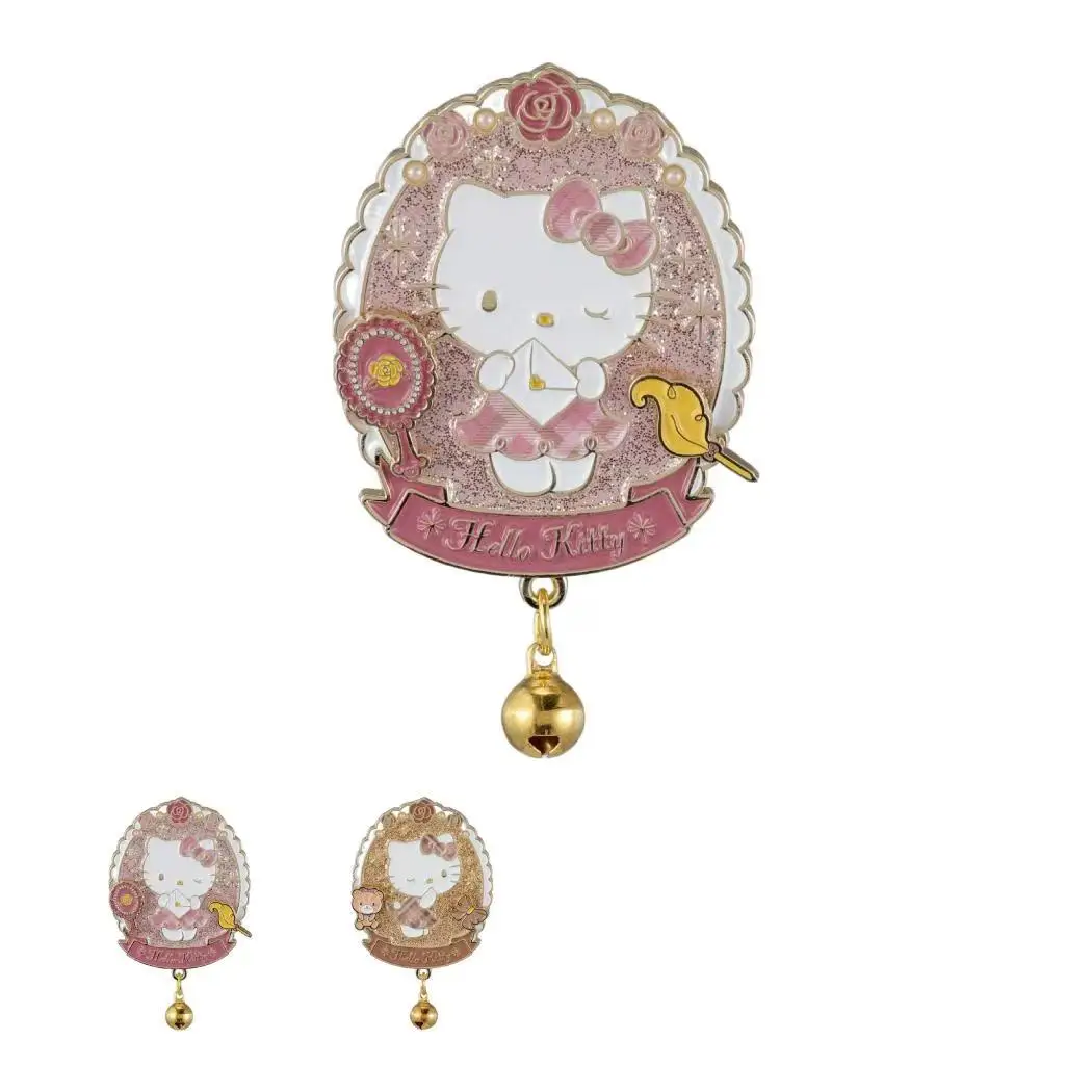 

Sanrio Hello Kitty Vintage Checkered Metal Rotating Pin Badge - Retro Spin Design Collectible Fashion Accessory Gift for Fans