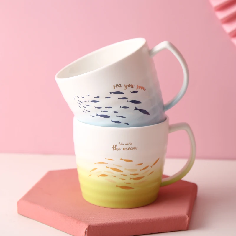 

Travel Ceramic Girl Mugs Fashion Breakfast Creativity High Quality Cute Cups Kawaii Coffee Mugs Modern Design Tazas Mug Cute Cup