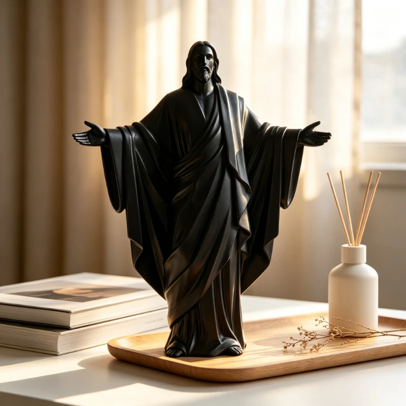 Figura de Jesús en relieve 3D, decoración para el hogar o la oficina, regalo espiritual de colección para colocar sobre una mesa.