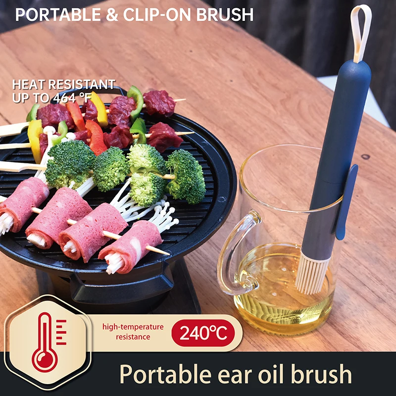 

Silicone Oil Brush Barbecue Basting Brush Seasoning Sauce Cake Bread Butter Egg Heat Resistant Home Kitchen Baking Cooking Tools