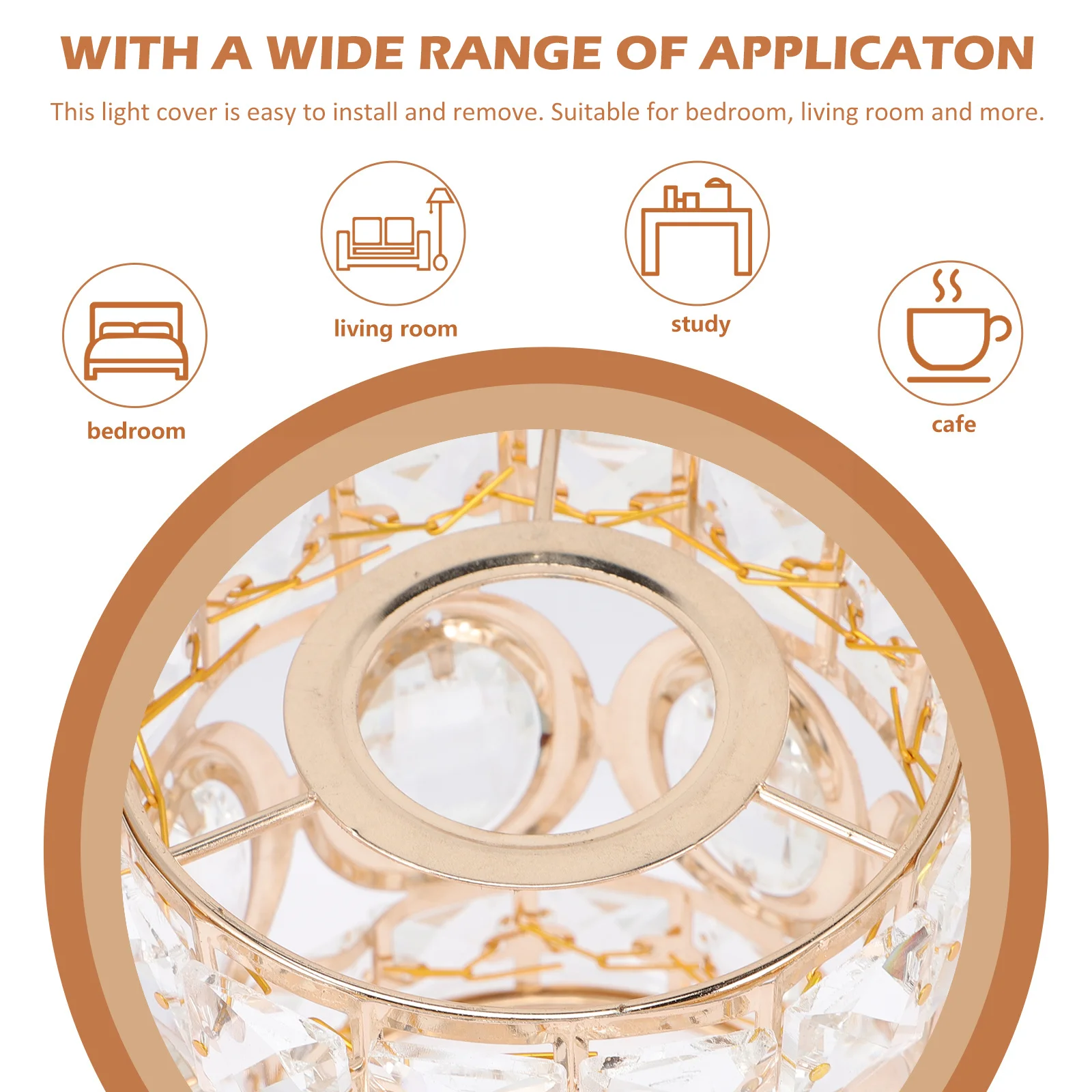 

Crystal Lamp Shade Modern Style Decorative Ceiling Light Shade Compatible with E27 LED Bulbs Elegant Sparkling Fixture Lamp