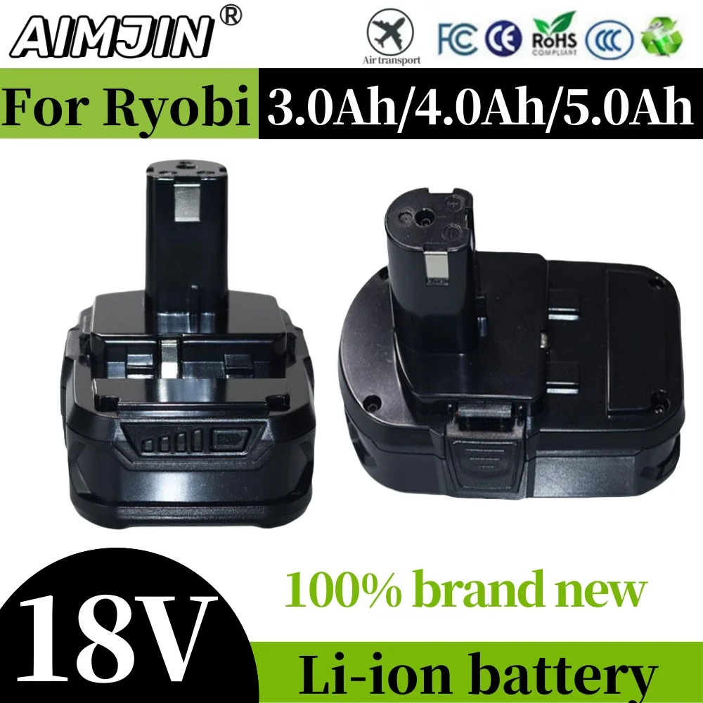 For Ryobi P107 3000mAh-5000mAh 18V Replacement Battery P104 P105 P102 P103 P109 P108 P100 RB18L26 Cordless Li-ion Tool Battery