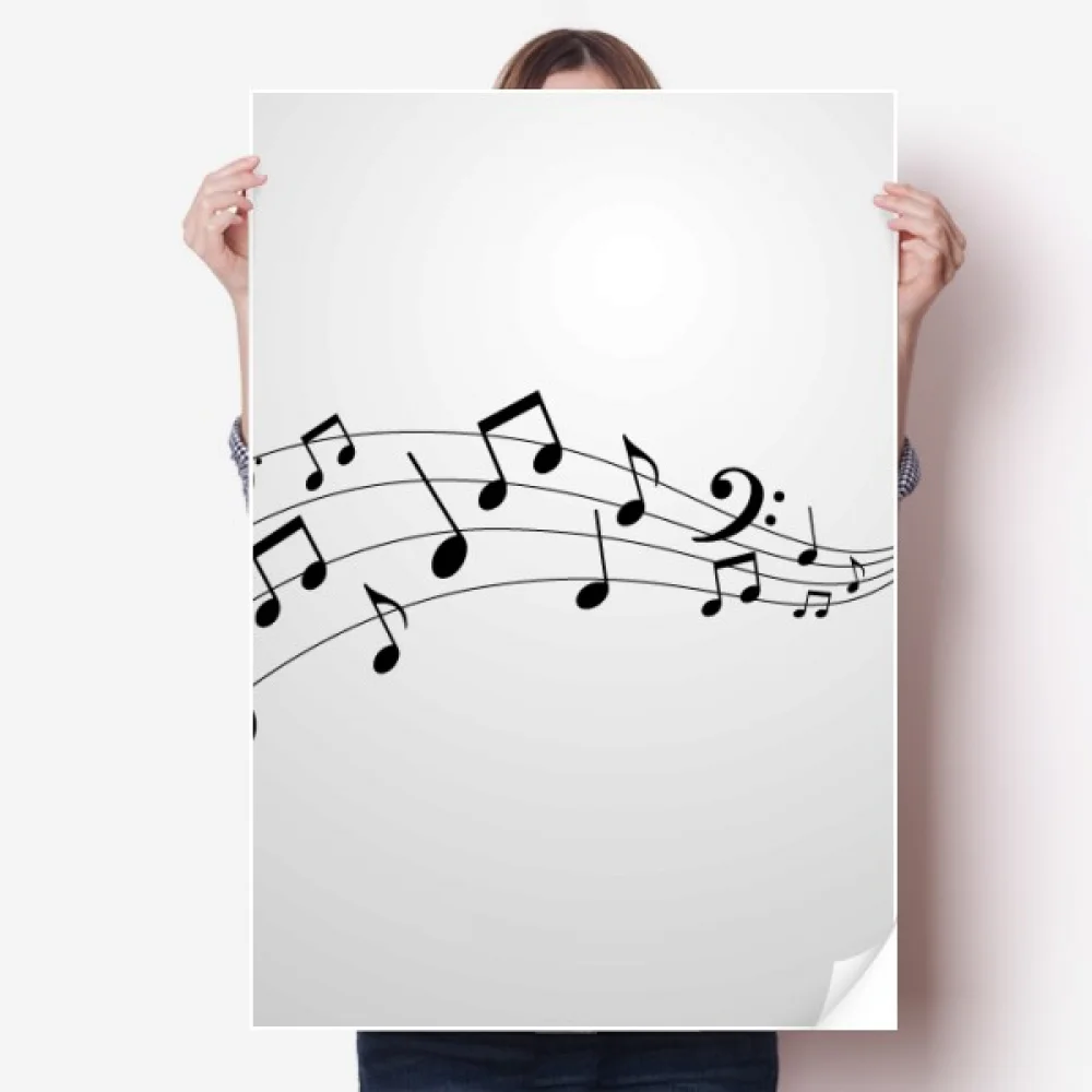 

Flappg Music 5-le Staff Sticker Decoration Poster Playbill Wallpaper Window Decal