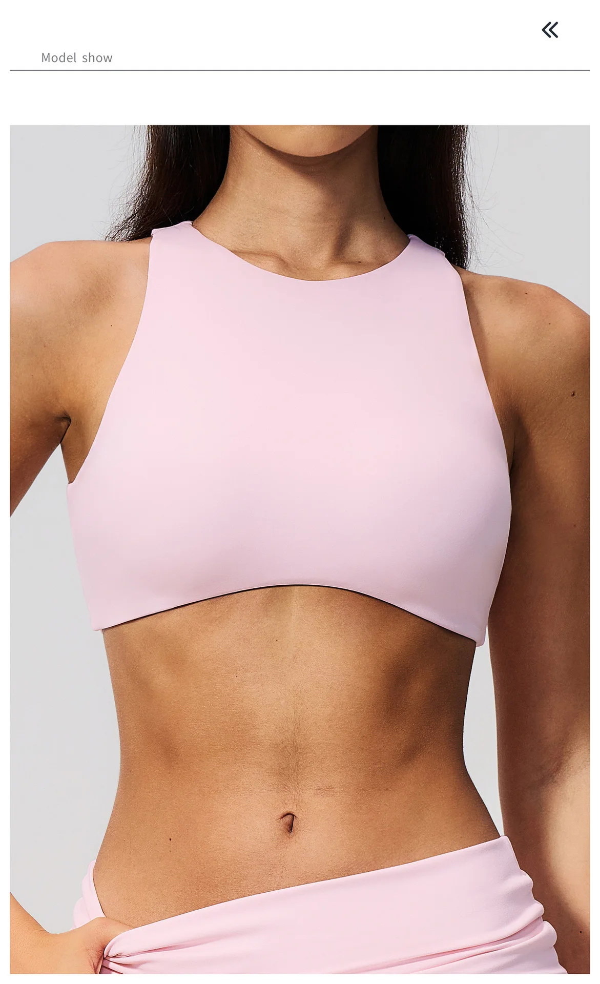 Damen Sport-BH mit Rückenausschnitt, Stoßdämpfend, Push-Up, Schnelltrocknend, Einfarbig, für Fitness, Laufen und Yoga – Detail 19