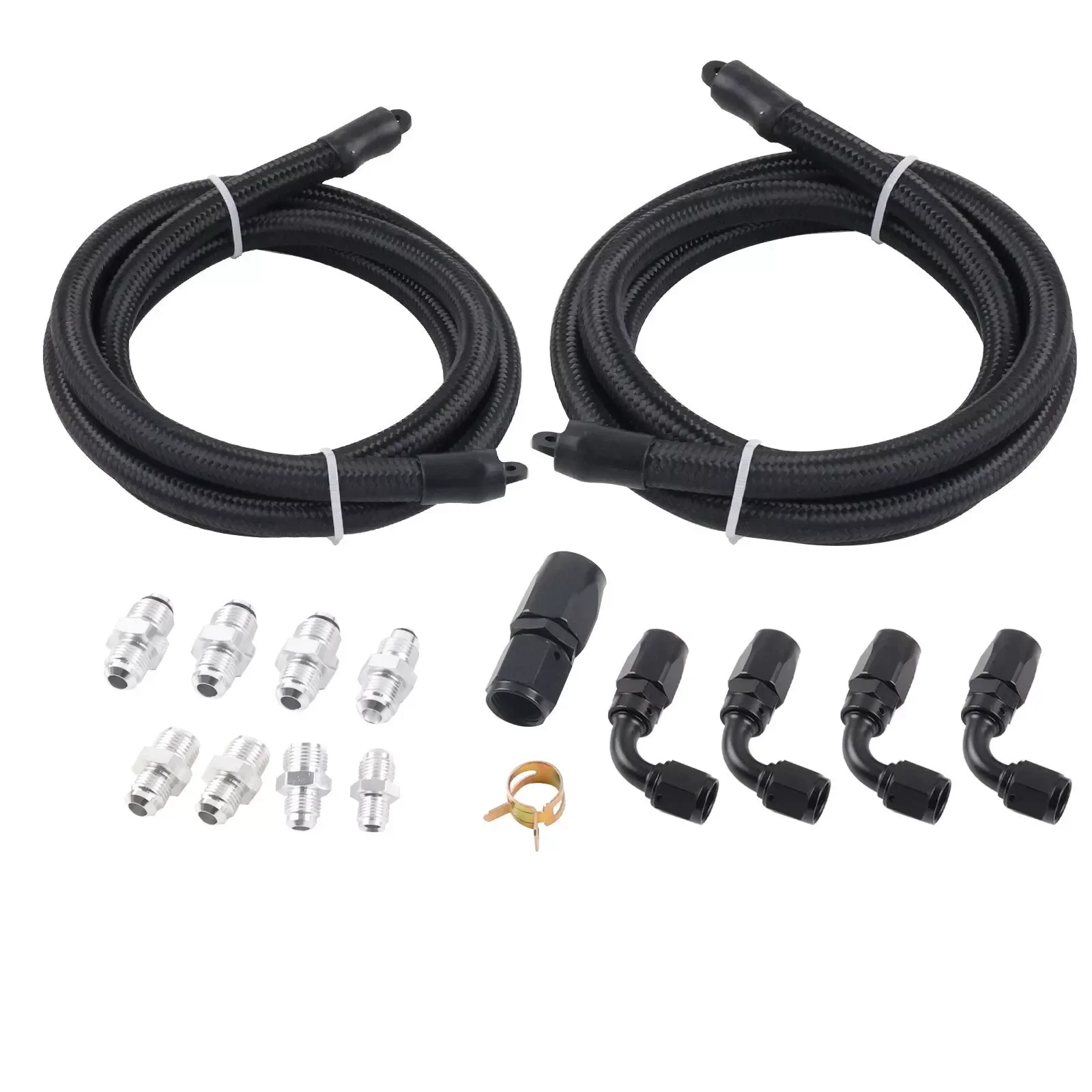 Black Power Steering Pump Hose For LS Swap Pressure Return Line LS1 LS3 Engine