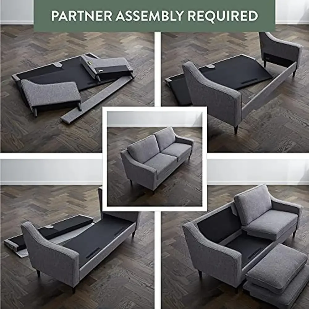 Kamel Kunstleder Sofa kompakte Wohnzimmer möbel moderne Schaufel Arm Design Partner Montage Holzrahmen 75.5 "450lb Kapazität