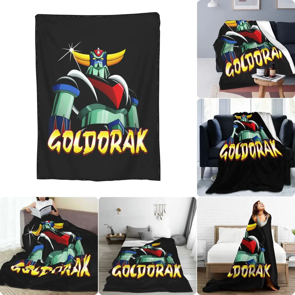 Manga Goldorak V3 Ufo Robo Grendizer 1975 Ultra-Soft Micro Fleece Blanket Casual Raschel Comfortable Cover Blanket