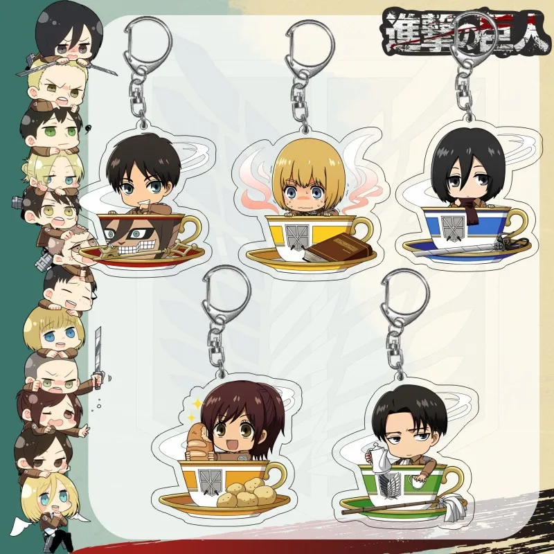 Горячее-аниме-eren-jaeger-mikasaackerman-подвесной-кулон-брелок-ambitus-attack-on-titan-акриловая-версия-q-Леви-Акерман-подарок