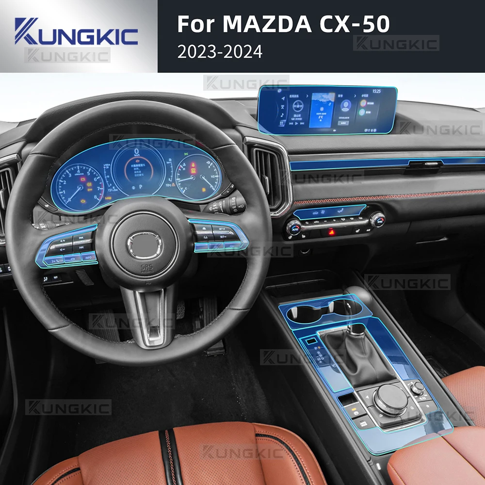 

For Mazda CX-50 2023-2024 Interior Protection Film TPU Anti-scratch Sticker Dashboard GPS Navigation Transparent Accessories