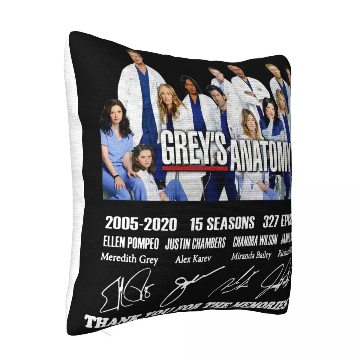 Greys Anatomy 15 Years 15 Seasons Thank You Signature Mug S3Xl Women Men Interested Creative Design Pillow Case