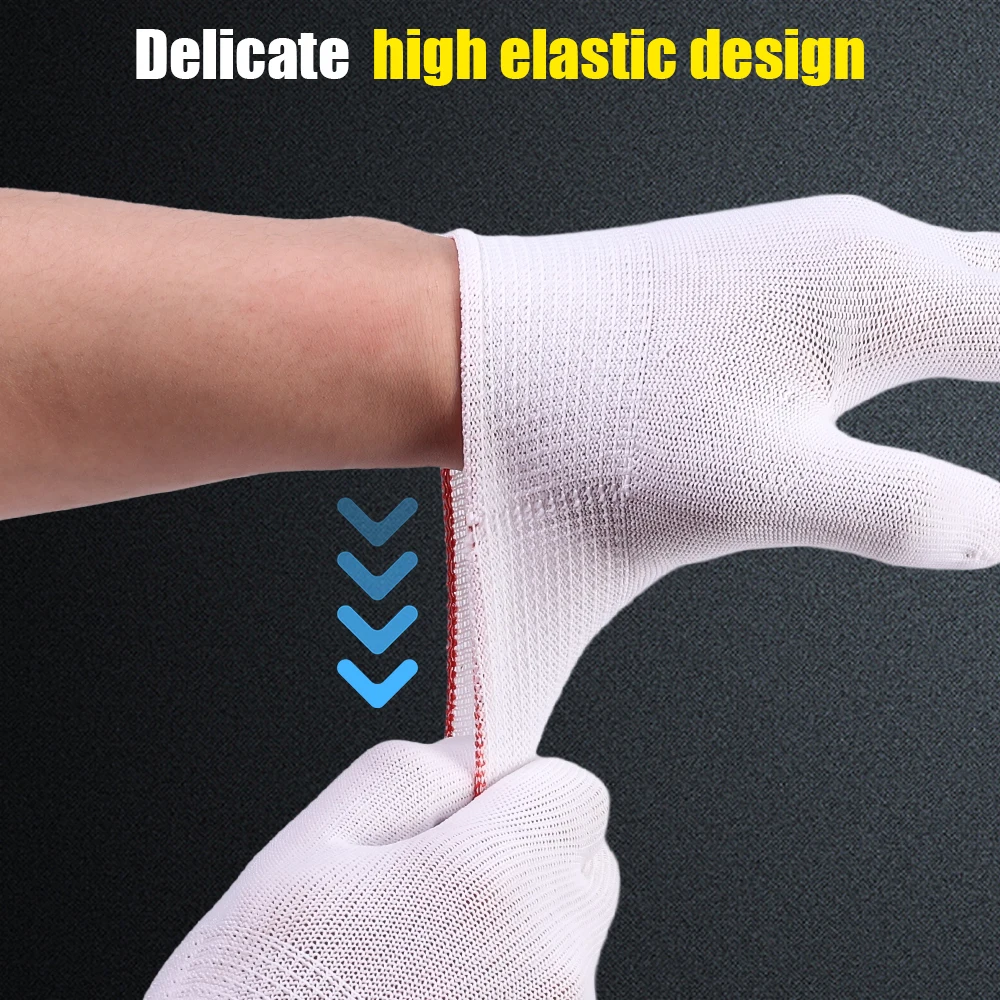 1/30pairs Lampshade Cotton Non-slip And Wear-resistant Construction Site Work Gloves Encrypted White Labor Protection Gloves