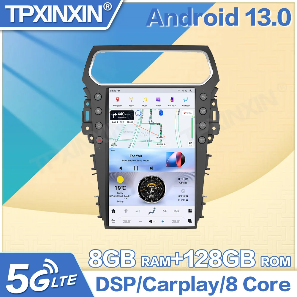 

Автомобильный радиоприемник Android 13 для Ford Explorer 2011-2019, навигация, автомобильное воспроизведение, 14,4-дюймовый сенсорный экран, контроллер климата переменного тока, головное устройство
