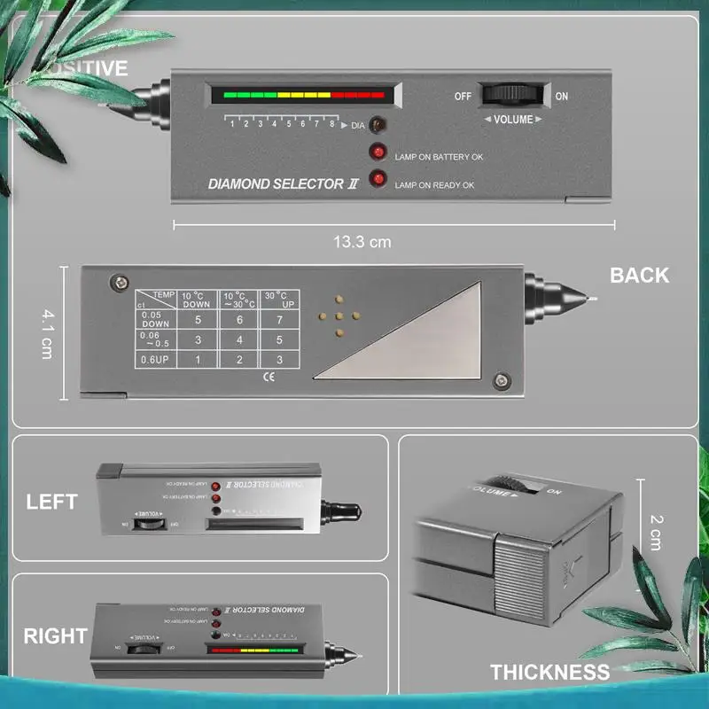 (NEW) Diamond Tester Pen, High Accuracy Jewelry Diamond Tester+60X Mini LED Magnifying, Professional Diamond Selector