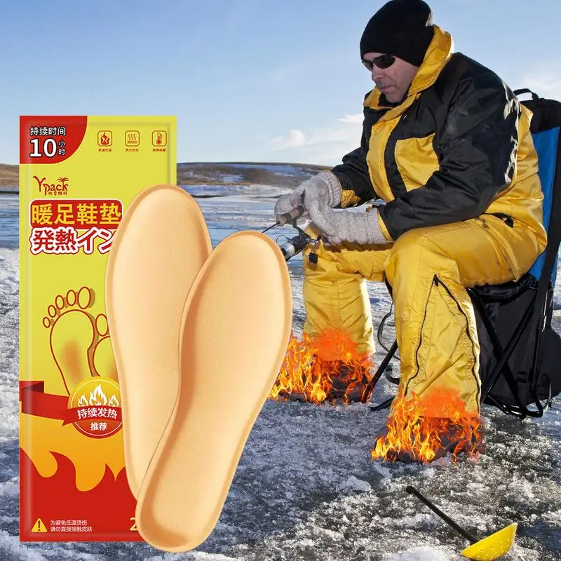 2Pcs/set Self-heating Insole Rapid Heating Shoe Inner Soles Winter Warming Memory Foam Arch Support Shoe Heated Pads