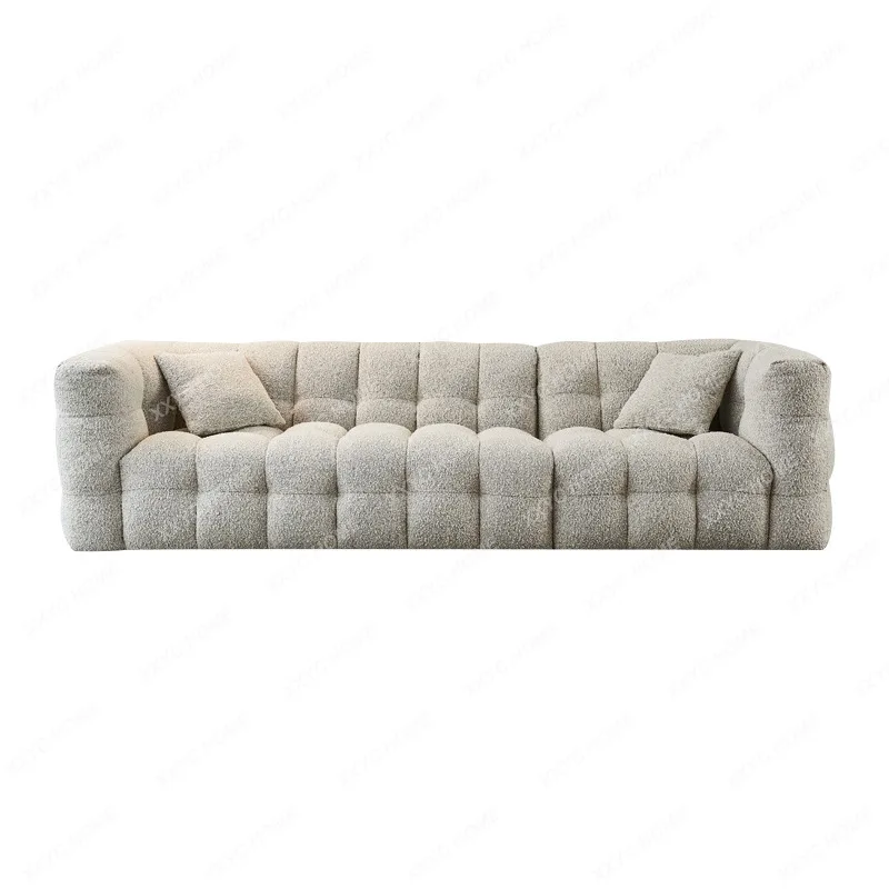

Q minimalist Internet celebrity anti-grab fabric sofa medieval teddy lamb wool living room cream marshmallo