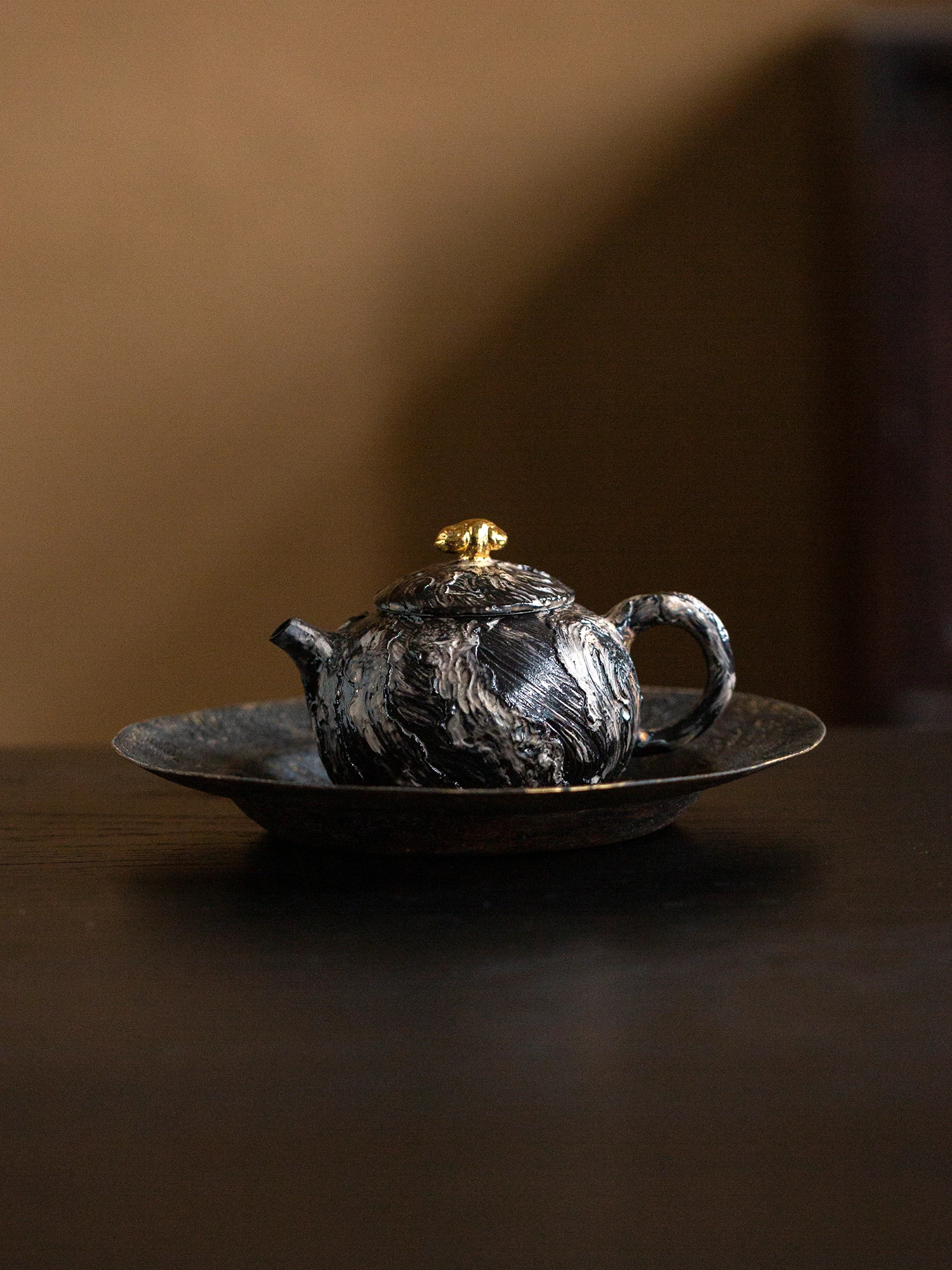 

Чайный набор Hanrted из чистого серебра с узором «Облака», в стиле Ваби-Саби, ручной работы, ретро, для чайной церемонии