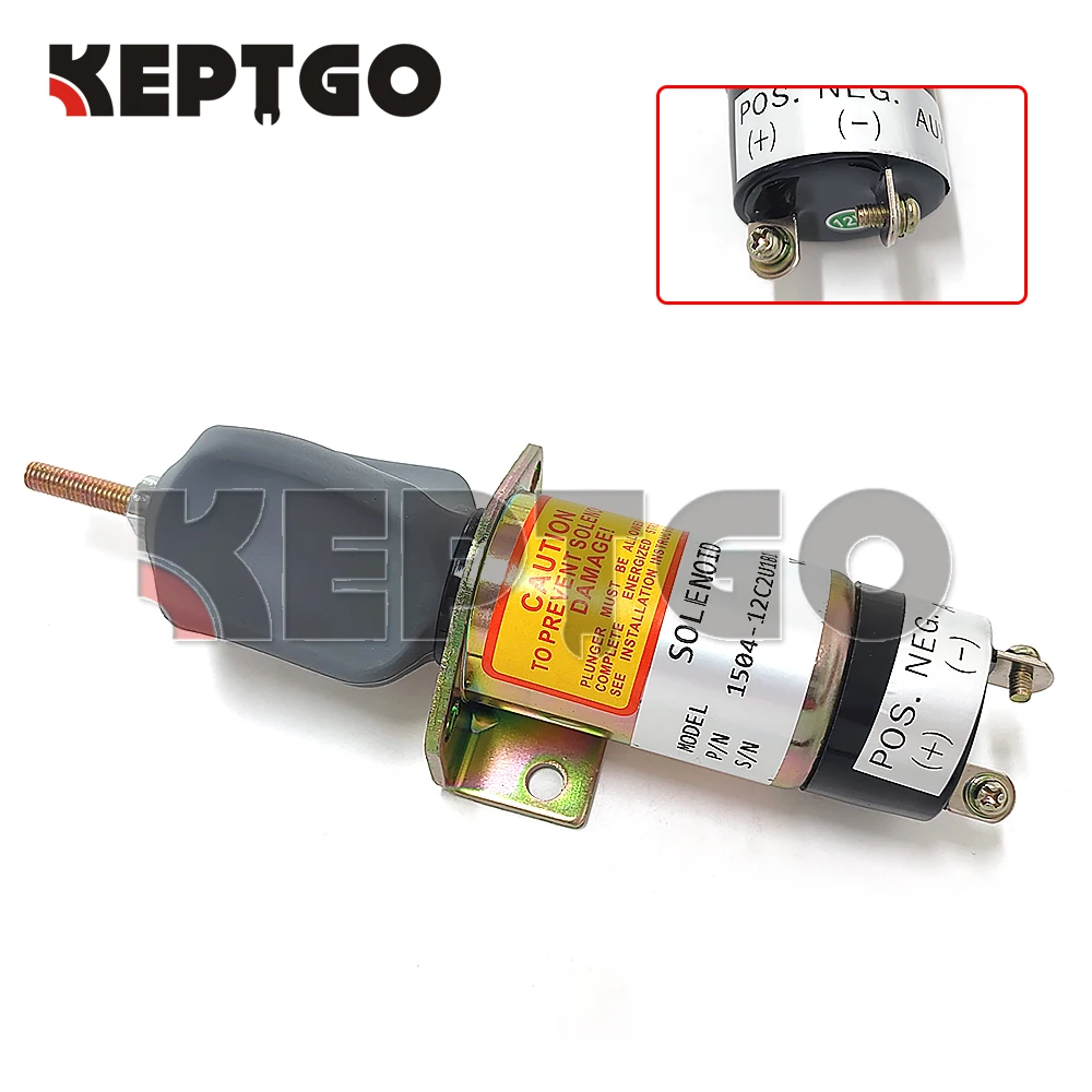 

1504-12C2U1B1S1 New Fuel Shutoff Solenoid 12V for Synchro Start Kubota DF-750 2 Terminals